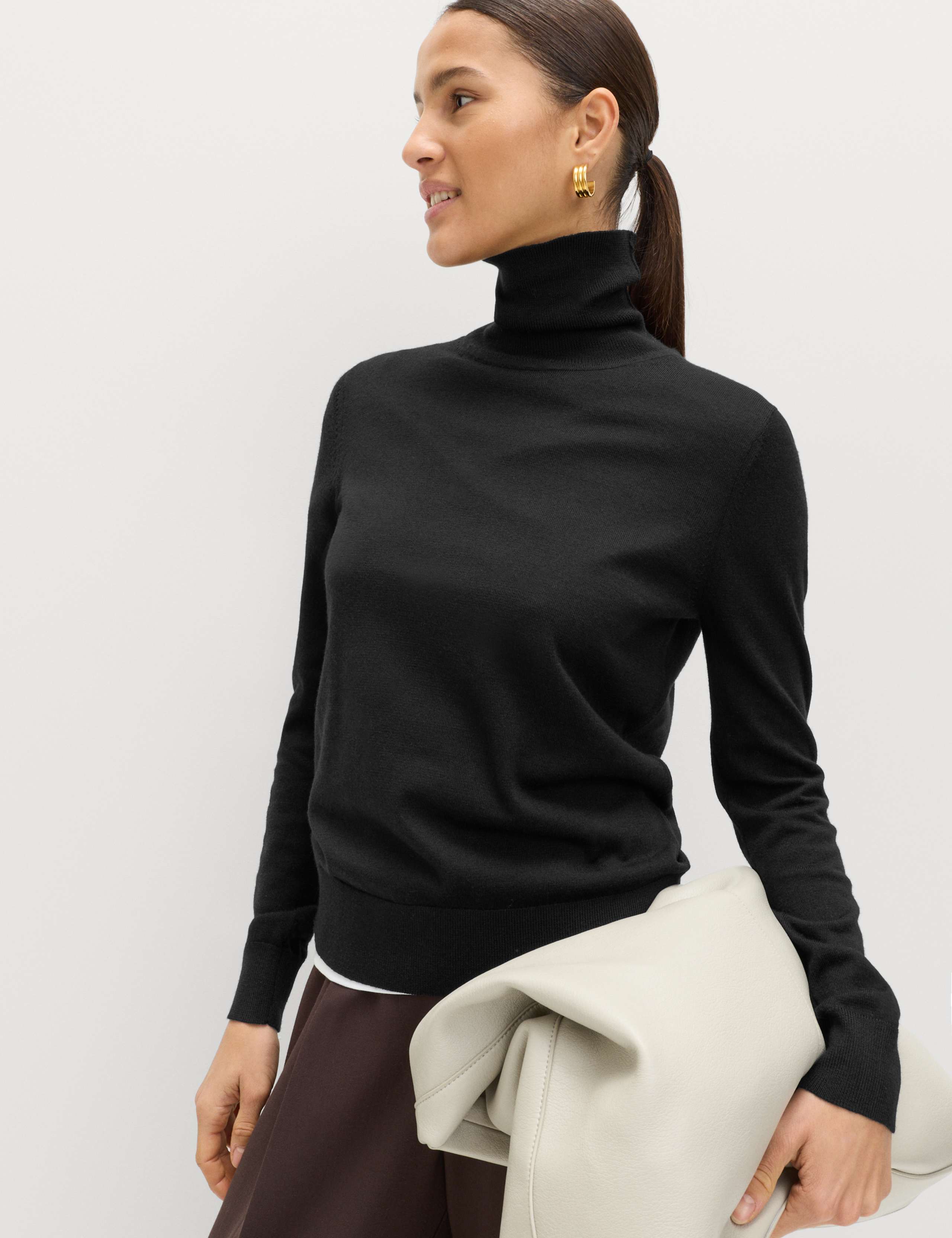 Pure Merino Wool Roll Neck Jumper | M&S